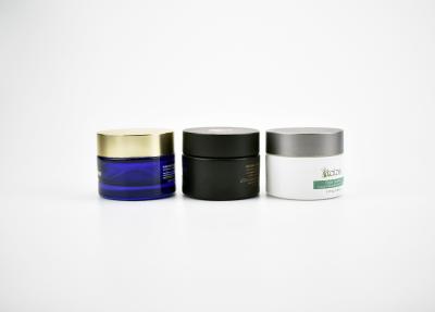 Wholesale Thick Bottom Custom 50ml Cylinder Glass Cosmetic Jar For Facial Cream, Serum,Mask,Glass Cosmetic Containers