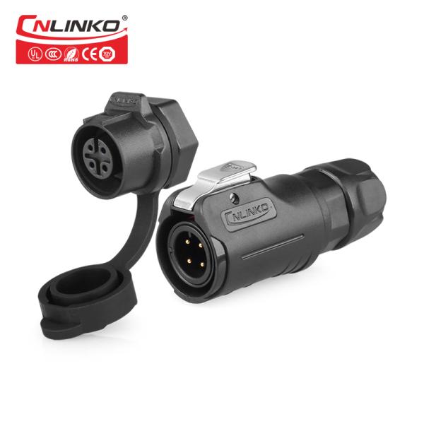 IP68 Waterproof Circular Outside  Female Plug  M12  LP 4 Pin Power Connector