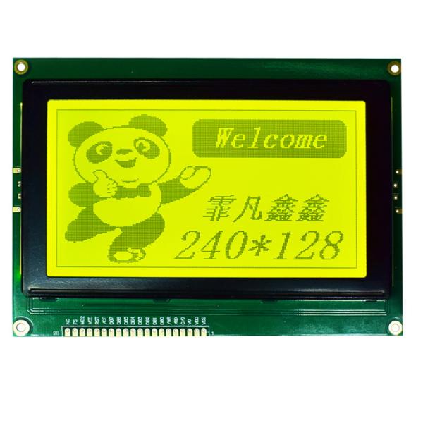 Yellow Green Positive LCD Display Module 240*128 Resolution Graphic STN LCD Module