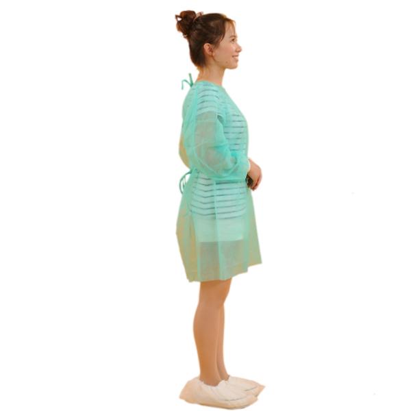 disposable nonwoven medical surgical lab coat collar and cuffs(knitting)