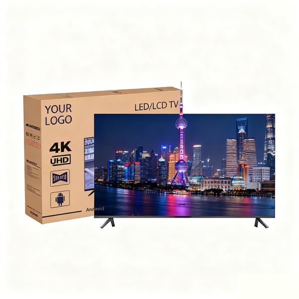 Hot Sale 4K UHD 55 Inch Smart LED TV Android WiFi Tempered Glass Smart TV for Hotels
