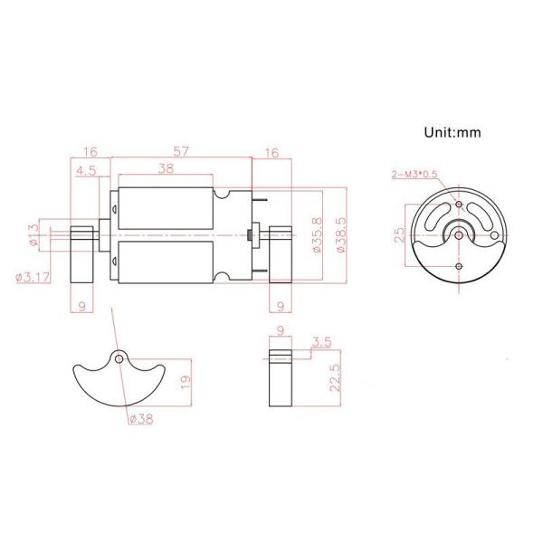 мотор 4000rpm вибрации DC вала 6v 12v 24v двойной для Massager