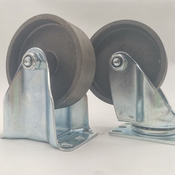 High Load Capacity Cast Iron Casters operable from -20℃ to 300℃ Rust Prevention concrete mixer wheels.
