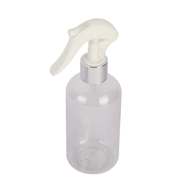 Luxury Transparent Spray Bottle Round Shoulder PET Anodized Aluminum Trigger Spray Bottle