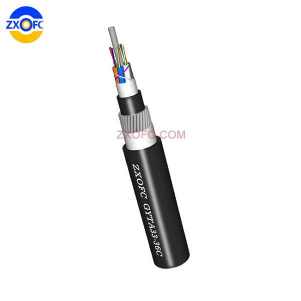 Double Armored Direct Burial Fiber Optic Cable 48 Core OM2 OM3 OM4 GYTA33