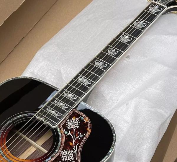 Custom Sunburst Color SJ200 ALL Solid Wood Jumbo Acoustic Guitar Crown Monarch Type