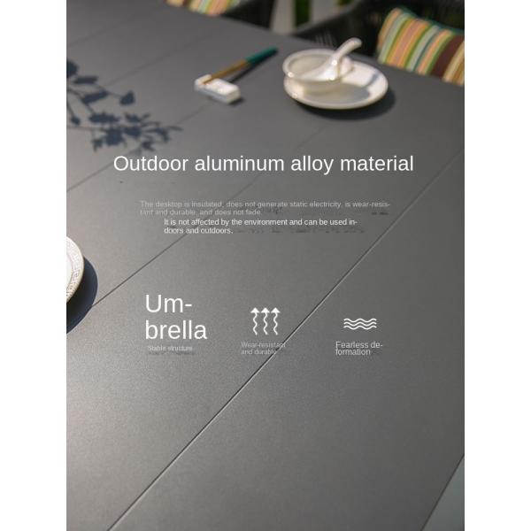 Outdoor Furniture Rattan Chair and Aluminum Dining Table for Restaurant Outdoor Dining
