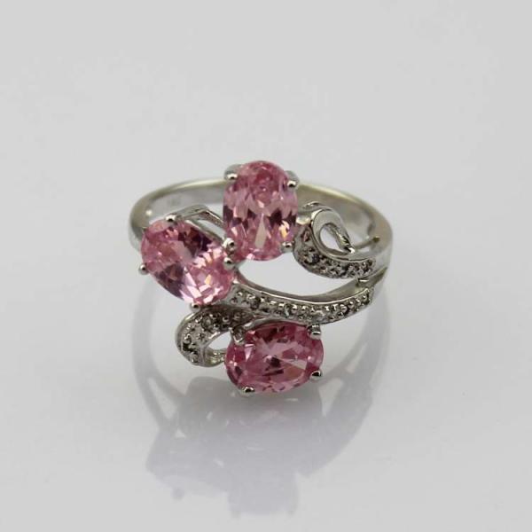 Fashion Jewelry 925 Silver Ring with Cubic Zircon Three Stones Ring(R0098)