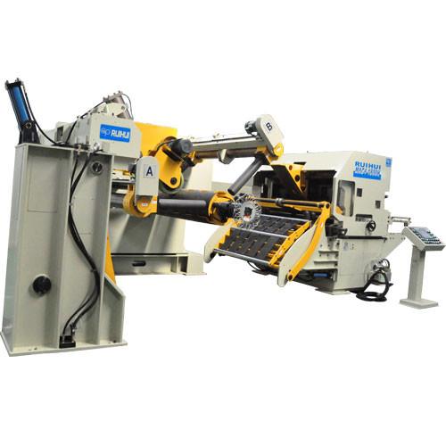 Electric Hydraulic Hole Puncher Coil Feeder Straightener For Metal Sheets With 12 Months Warranty