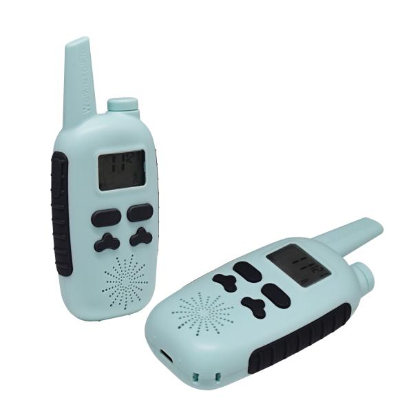 0.5W walkie talkie 3-5km Batería recargable de rango extendido para niños Walkie Talkies fabricante- 8/22 canal portátil de dos vías de radio pantalla LCD