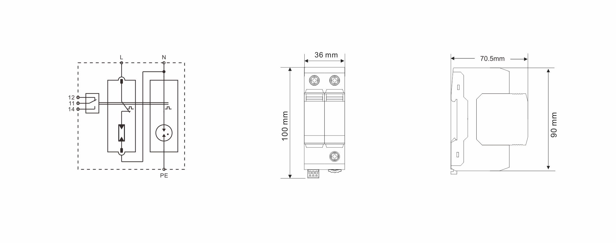 25kA Type 1+2 Surge Arrester with DIN Rail 35mm Mounting for Reliable Surge Protection Device