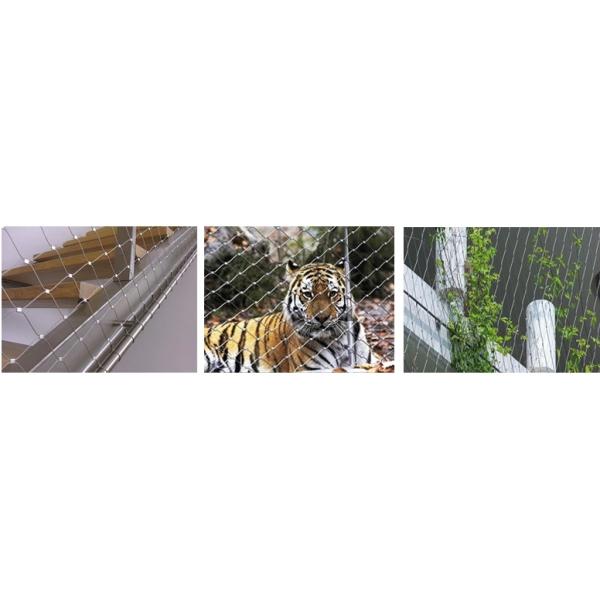 Customized Flexible Rope Mesh 2.0mm Stainless Steel Ferrule Mesh For Fencing