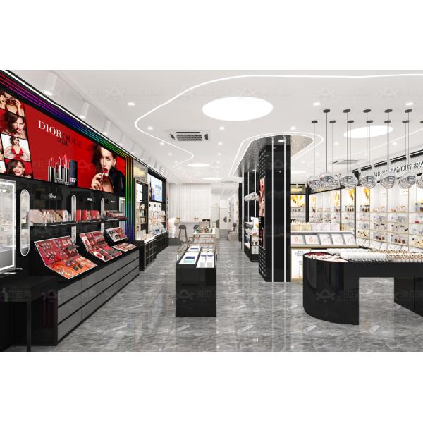 Magasin de beauté Décoration d'intérieur Tableau laminé or noir Plateau d'affichage cosmétique pour l'affichage des magasins de détail et la décoration des magasins de soins de la peau