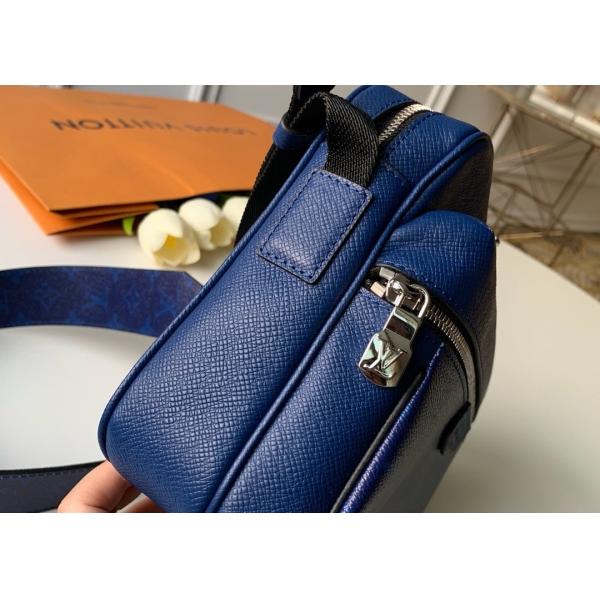 Black Square Taiga Leather Message Luxury Cross Body Bag Single Shoulder