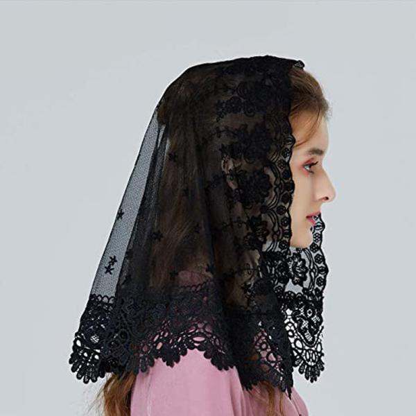 Y-Z White Bridal Embroidery Flower Lace Edged Bridal Veils for Hijab Ladies Women Shawl Muslim Veil Wedding