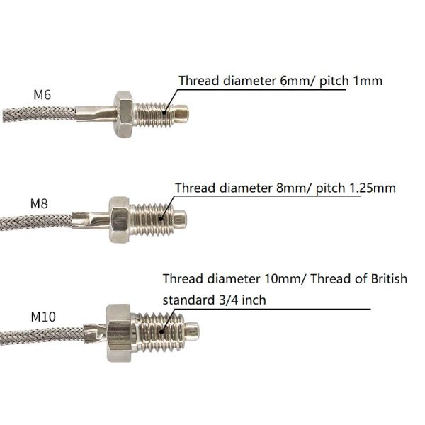 M6 Screw K E Type Screw Thermocouple Microwave Oven Induction Cooker Oil Temperature Sensor for Coffee Maker