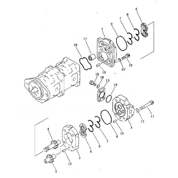 Среднее высокое насос с зубчатой передачей гидронасоса 705-56-14000 давления гидравлический