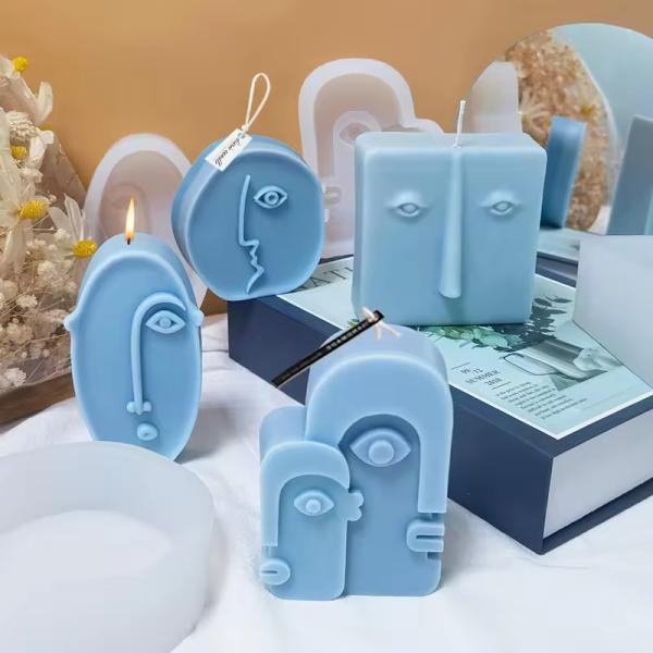Abstract Human Face Candle Art Portrait Handmade Soap Food Grade Silicone Candle Mold