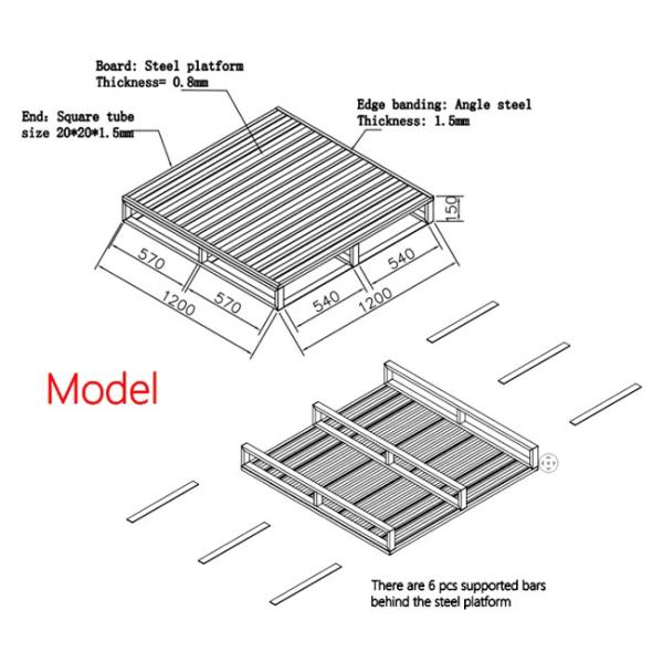 B38 Heavy Duty Stackable Galvanized Steel Pallet Bulk Steel Pallets Industrial Steel Pallet