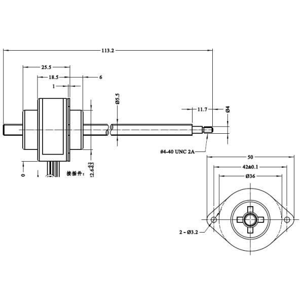 36mm Micro Linear Stepper Motor 12V High Thrust Through Shaft Screw Motor