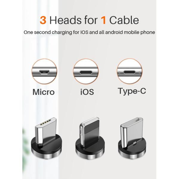 8000 Times 5A Magnetic USB Fast Charging Cable Nylon Braided Line