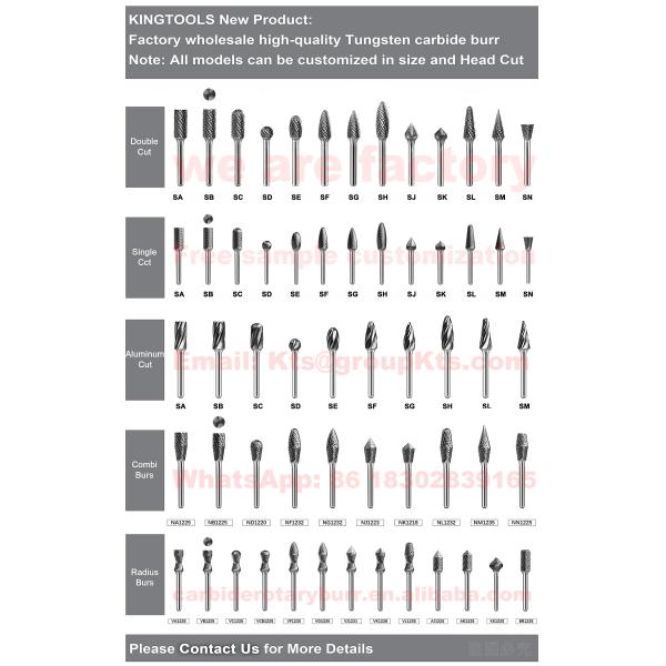 Long Shank 10 Pieces of Tungsten Carbide Burr 1/4 Inch Tool Long Drill Bit for Metal Grinding Carbide Burr Manufacturer