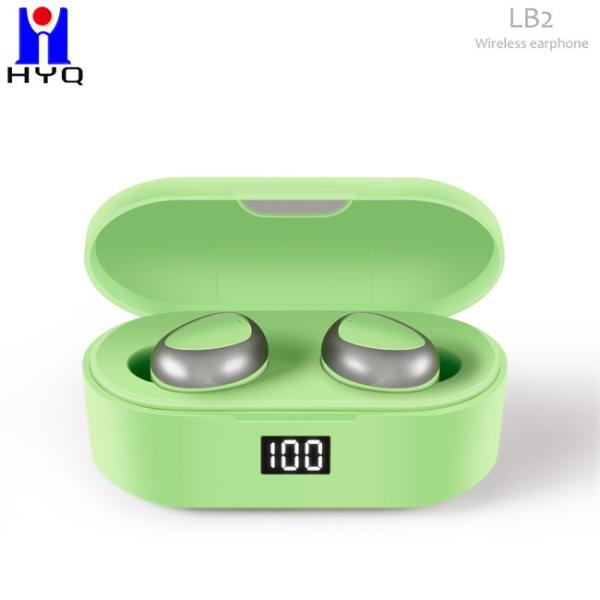 LED Intelligence Display True Wireless Stereo Earphone 5H Green Color