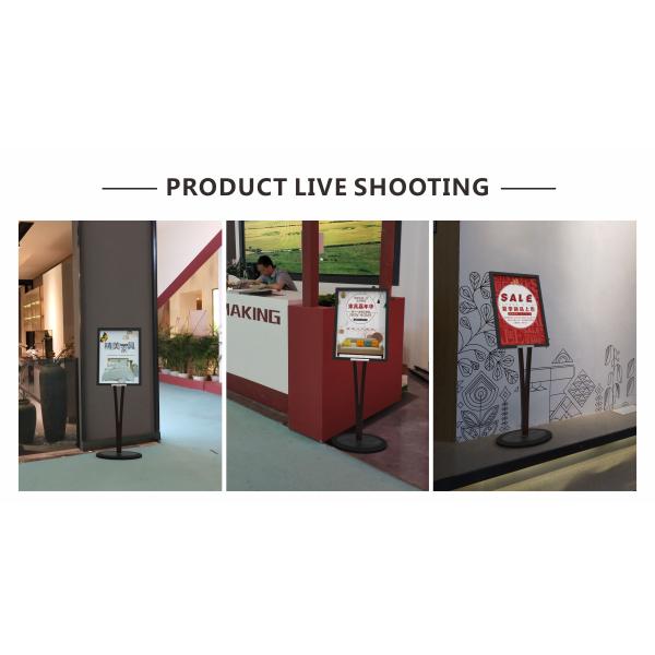 Vertical 1290x460mm Poster Display Stand Black V Stand Steel Plate