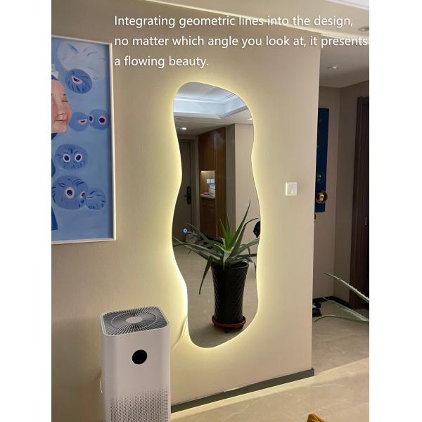 Asymmetrical Backlit Tall Lighted Mirror Floor Length Custom