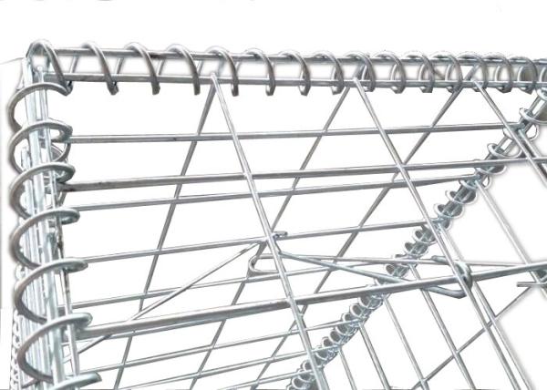 50 x 100mm Galvanized Welded Mesh Gabion / Welded Stone Cage Wall