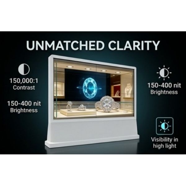 Hot Sale Digital Sign 55 Inch Ultra-thin High-definition 2x2 spliced Transparent OLED Screen