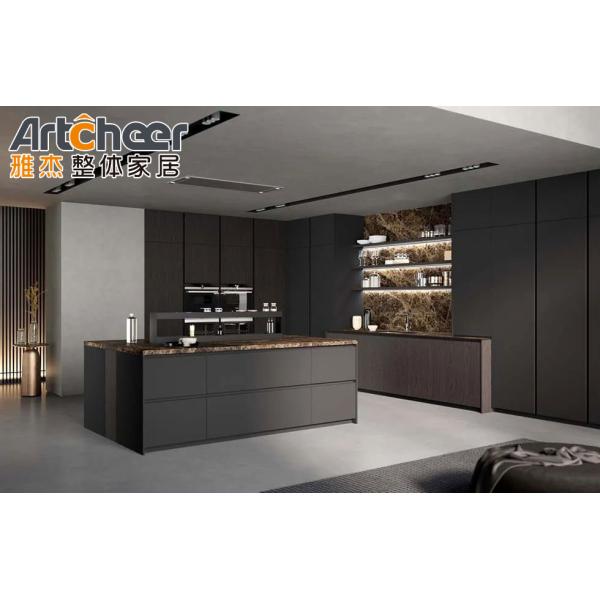 Diseños de gabinetes de cocina de estilo de importación modular de la isla 2023 con durabilidad del material MDF
