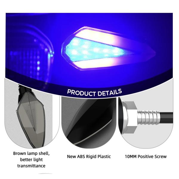 Lâmpadas de direção de motocicleta à prova d'água de voltagem universal de 12 V LED Indicador de sinal de virada