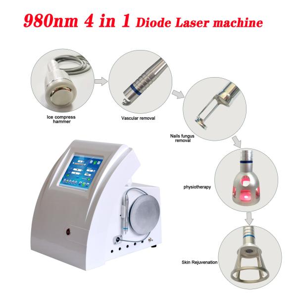 White Portable 980nm Diode Laser Machine Medical Nail Fungus Laser Machine