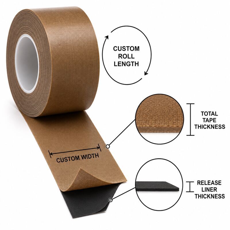 PTFE Tape with Black Release Liner / Liner-Backed PTFE Tape / PTFE Heat Sealer Tape with Silicone Adhesive for Die Cutting, Packaging Machinery, Sealing Plates and Guide Rails