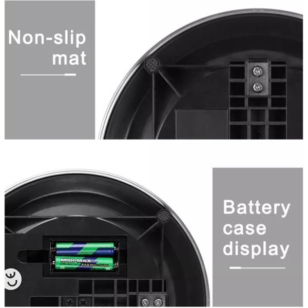 Potencia de la batería 2x1.5V Batería AAA 5kg Balanza de cocina digital electrónica de acero inoxidable para mediciones precisas y precisas