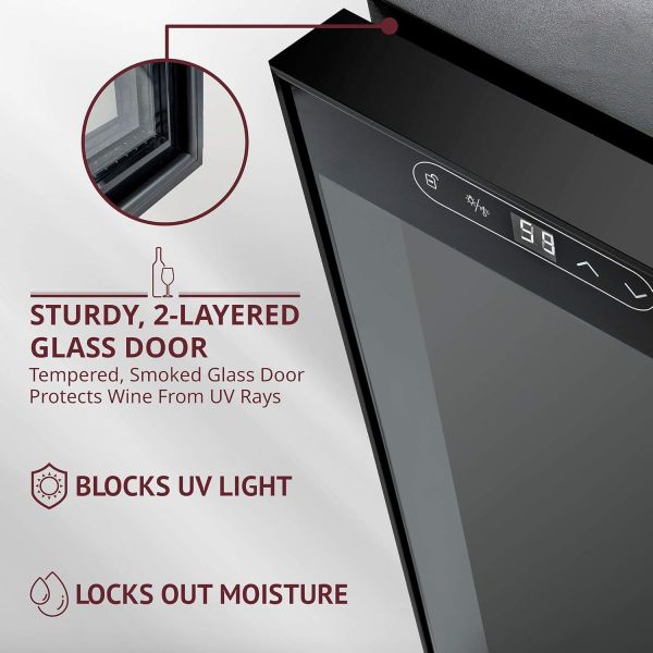 Wine Cooler Freestanding Wine Cooler Bottle Compressor Wine Cooler Refrigerator Freestanding Wine Cellar Temperature Control Wine Fridge Freestanding Mini Fridge Mini Fridge Matte Black Refrigerator