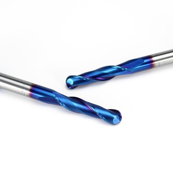 Chinese Manufacture ISO Standard Tungsten Carbide 2-Flute Ball Nose CNC Router Bit Tin-Coated End Mill ODM OEM Customization