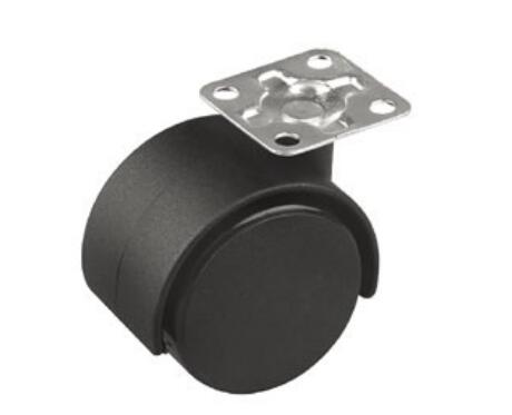 Plastic + Iron Roller Wheels For Furniture , Desk Chair Wheels Smooth Running