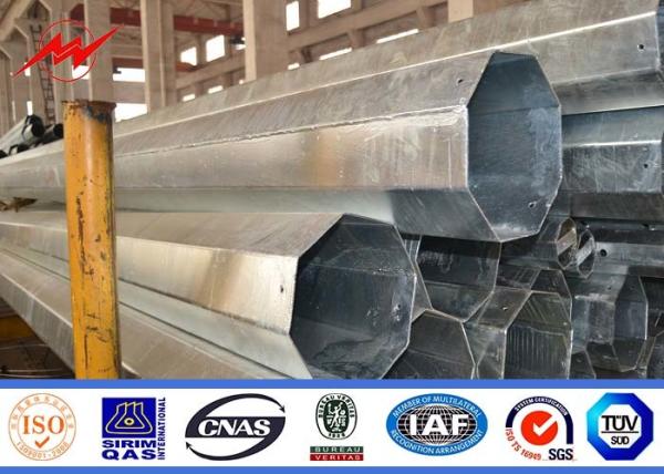 Power Transmission Galvanised Steel Pole High Voltage 3 Section Any Height
