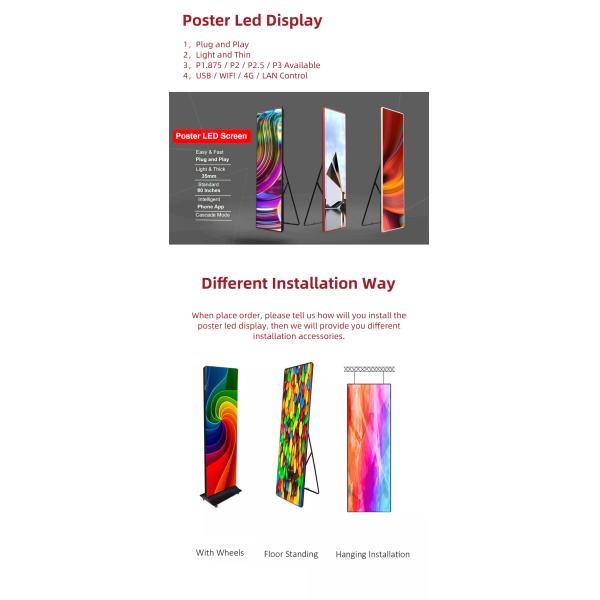 P2.5 Epistar portátil llevó la exhibición 1R1B1G SMD2121 del cartel para el centro comercial