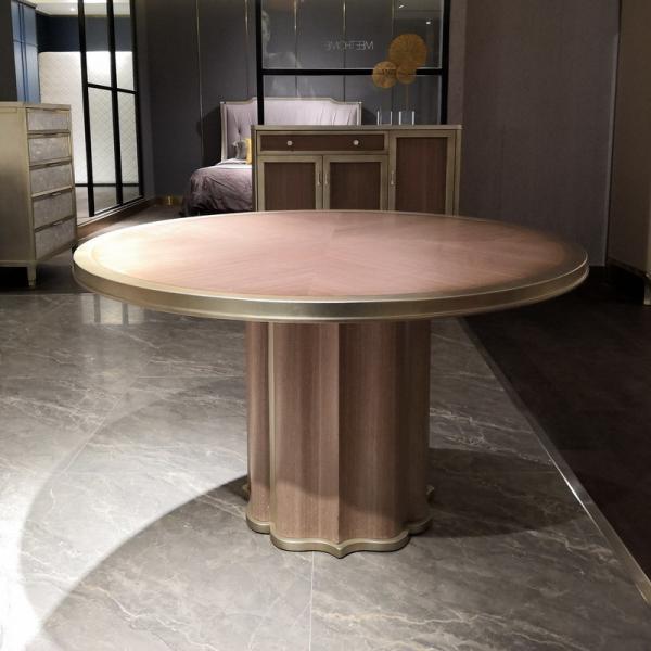 Villa house furniture by Nice wood dining table 6 people Leather chairs in Light luxury design interior house furniture