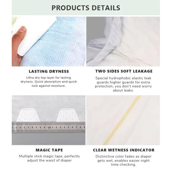 KEREN Overnight Protection Diapers Leak-Proof Breathable Baby Diapers Skin-Friendly Material