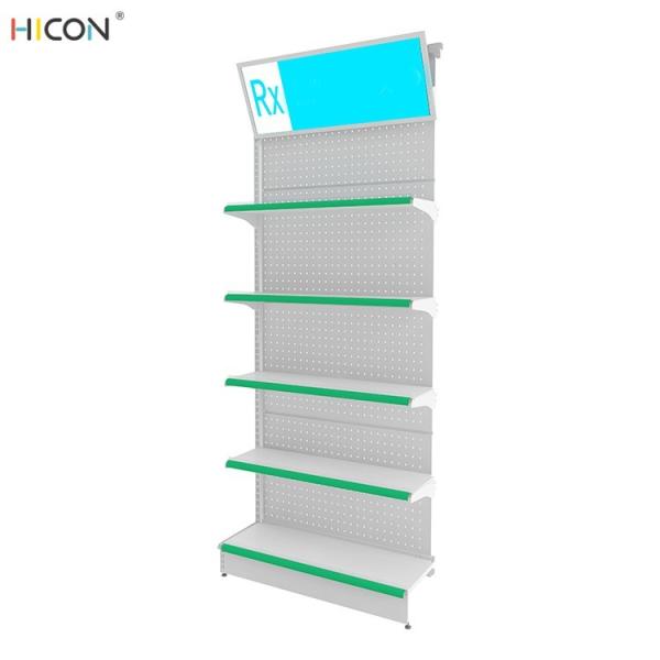 Premium 3-Group Floor White Pegboard Buy Pharmacy Gondola Shelving
