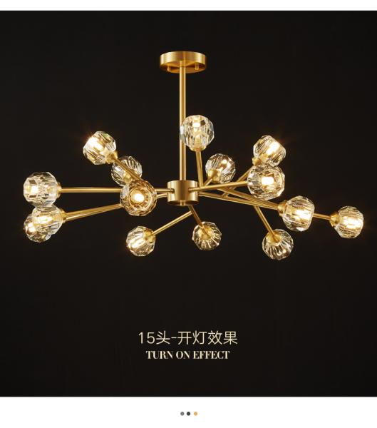 JYLIGHTING Modern Style Crystal Lamp Shade G9 Led Ceiling Lamp Golden Luxury Dinning Room Bedroom Pendant Light Hotel Restaurant Chandelier Modern Pendant Light