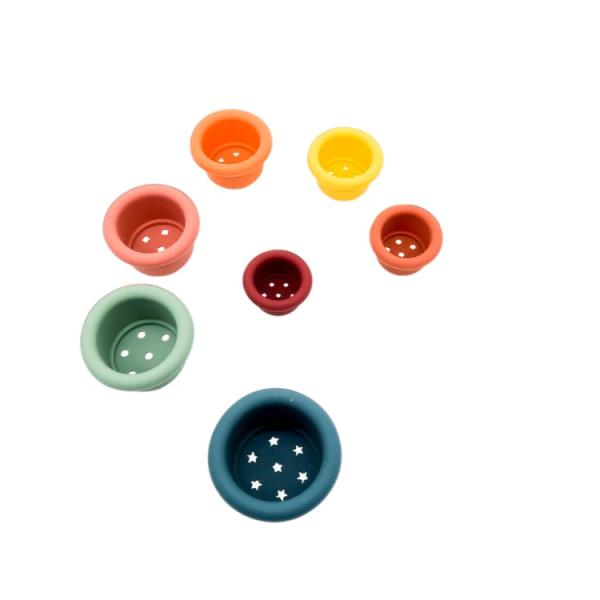 BPA Free Silicone Nesting Cups Toy For Early Educational Develop