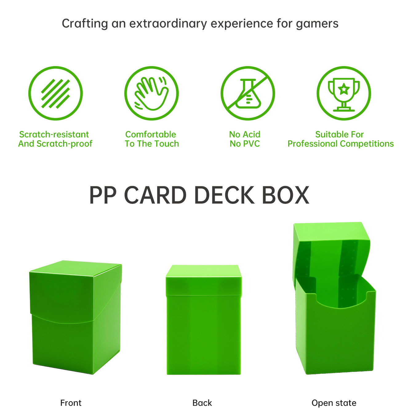 PP Plastic Deck Box MTG Solid Color 100 Trading Card Game Cases TCG Sports Box