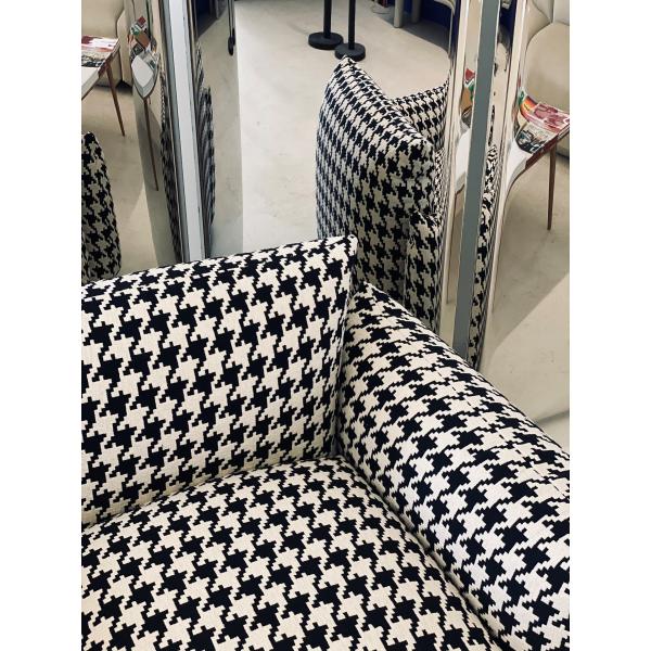 Modern Lattice Hotel Room Sofa Single Light Luxury Solid Wood Sofa