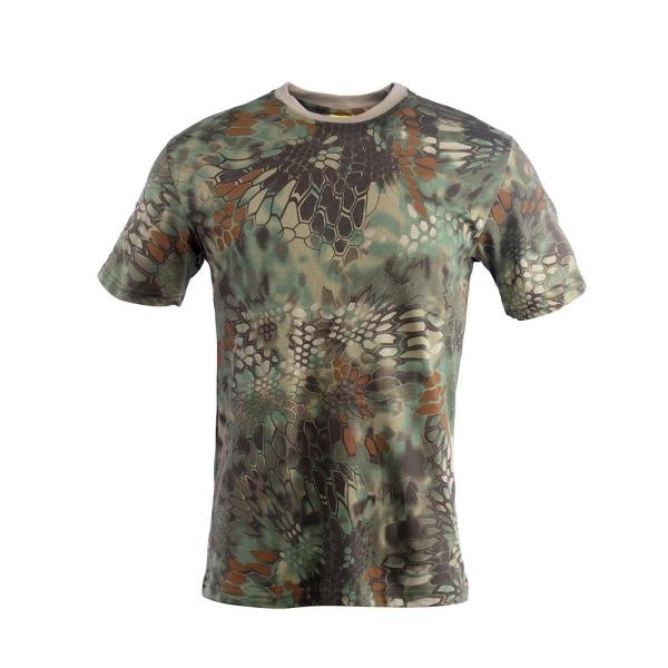 China Xinxin Fabricante Camuflagem pescoço redondo algodão puro manga curta camiseta de treinamento tático