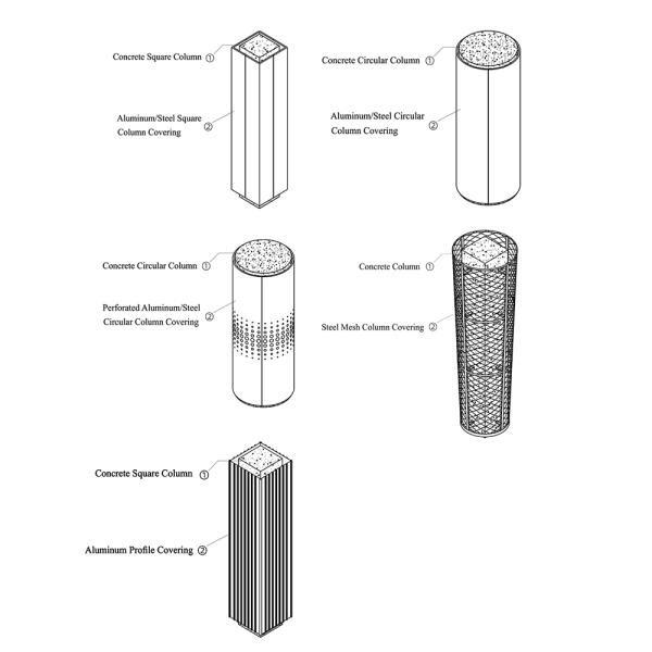 Building Material Anodizing Aluminum Cladding Plate Metal Column Covers For Hotal